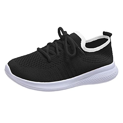 Spitze Schuhe up Keil lässige Frauen Sport Mesh Mode Walk Herren Damen Mary Jane Halbschuhe FüR Damen Slipper Damen (Black, 37) von Generic