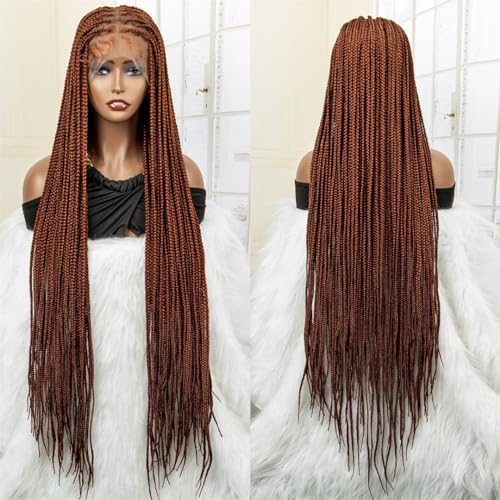 Spitze Synthetische Geflochtene Perücken 36 Zoll Transparente HD-Spitze Knotenlose Box Geflochtene Perücke Mit Babyhaar Für Schwarze Frauen von Generic