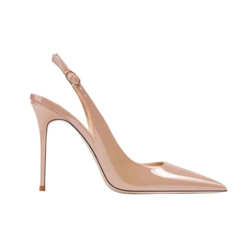 Spitze Zehen Schnalle Riemen Slingback Stiletto Absätze Geschlossene Zehe Rückenfreie Anzugschuhe Frauen Elegant Formell Party Hochzeit Schuhe,Apricot,40.5 EU Spitze Zehen Schnalle Riemen Slingback Stiletto Absätze Geschlossene Zehe Rückenfreie Anzugschuhe Frauen Elegant Formell Party Hochzeit Schuhe,Apricot,40.5 EU von Generic