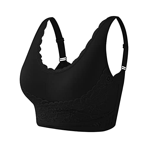 Spitzen BH Damen Sport BH Frauen Bra für Ohne Bügel Bustier Spitzen Bra Mit Polstern Bügelloser BH Front Closure Push Up Bequem Bustiers BH Gepolstert Schlaf Still Sport Bralette in vielen Farben von Generic