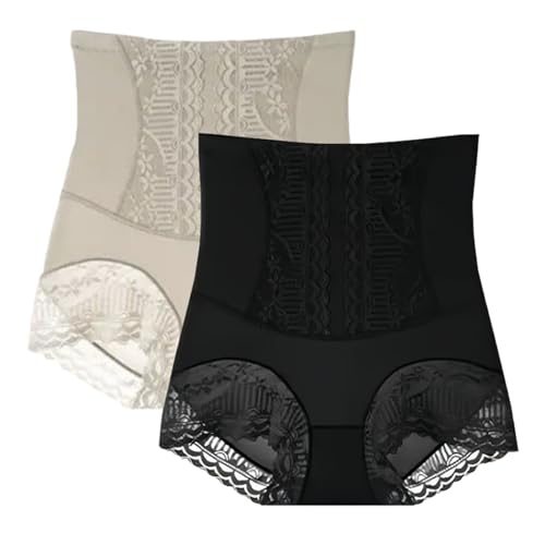 Spitzenhöschen mit hoher Taille zur Bauchkontrolle, Nahtlose Hüftstraffungs- und Postpartum-Bodyshaping-Hose für Damen(A,M) von Generic