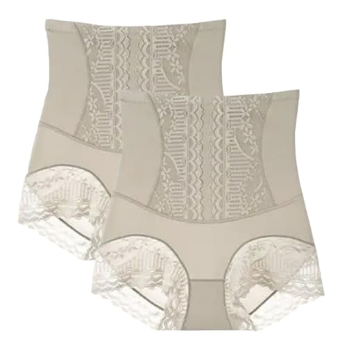 Spitzenhöschen mit hoher Taille zur Bauchkontrolle, Nahtlose Hüftstraffungs- und Postpartum-Bodyshaping-Hose für Damen(B,L) von Generic