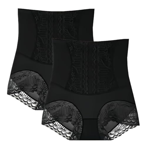 Spitzenhöschen mit hoher Taille zur Bauchkontrolle, Nahtlose Hüftstraffungs- und Postpartum-Bodyshaping-Hose für Damen(C,XXL) von Generic