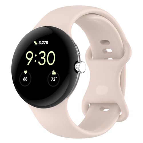 Sport Armbänder für Google Pixel Watch 4 41mm Armband Atmungsaktiv Wasserdichte Weiches Silikon Ersatzarmband Uhrenarmband Sportarmband für Pixel Watch 4 41mm Smartwatch, Klein Groß von Generic