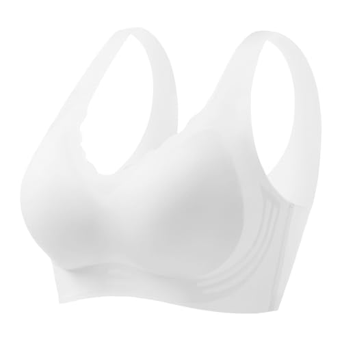 Sport BH Bustier Damen Bralette Nathloser mit Polstern Sportbekleidung Baumwolle Damen ohne Bügel atmungsaktiv Joggen Yoga Jumping Fitness Hellblau M-3XL Sport BH Bustier Damen Bralette Nathloser mit Polstern Sportbekleidung Baumwolle Damen ohne Bügel atmungsaktiv Joggen Yoga Jumping Fitness Hellblau M-3XL von Generic