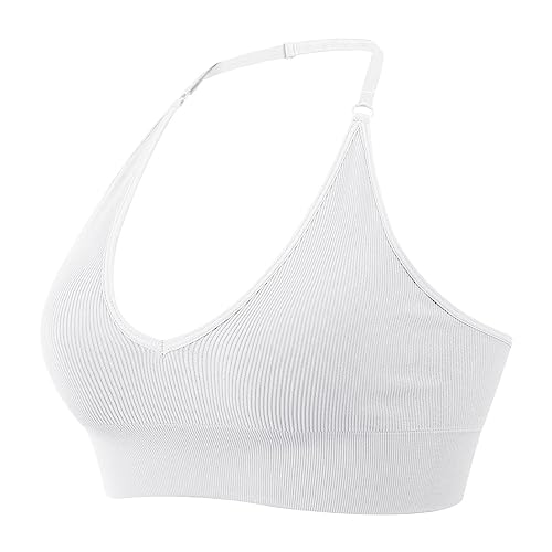 Sport BH Damen Ohne Bügel,Neckholder BH Damen,Yoga Sports BH Bra Top Tiefer Ausschnitt Push up Strech Starker Halt Fuer Fitnesstraining Bralette Sport-BHS Minimizer-BHS Bralette von Generic