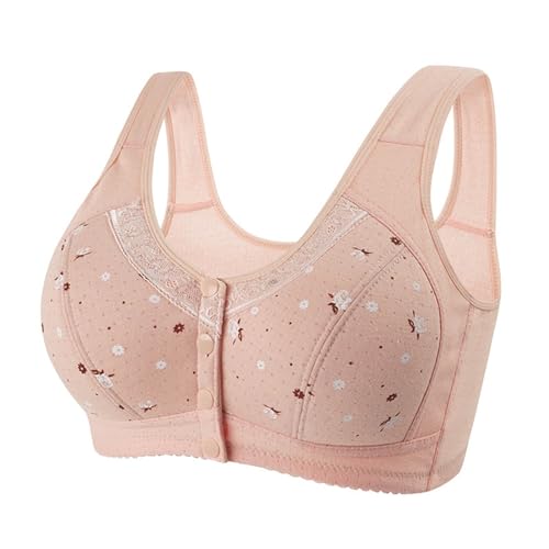 Sport BH Damen Ohne Bügel Tank Top Starker Vorderverschluss Rückenfrei Große Größen Blume Brüste Push Up Stillen Schlaf Droop Knopf Funktioneller Bralette Gepolstert Fitness Yoga Klassische von Generic