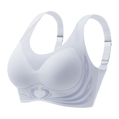 Sport BH Damen Ohne Bügel Push up BH Große Größen Soft Seamless Nahtloser Klassische BH Ohne Bügel Push Up mit Verstellbarem Bustier Brüste Unterwäsche Starker Halt Trainings Schlaf BHS Gepolstert von Generic