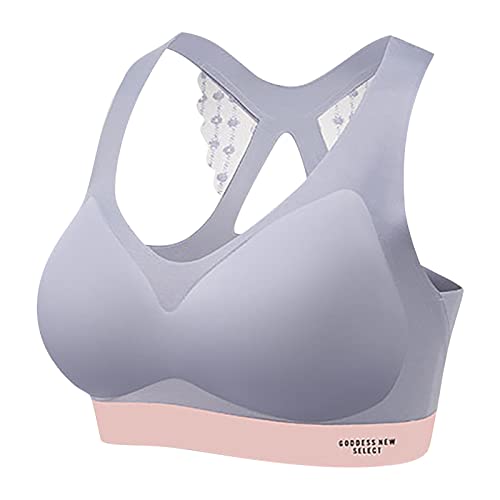 Sport BH Damen starker Halt BH trägerloser BH große größen BrüSte Damen BH ohne Bügel Bralette-BH aus Bio-Baumwolle LäSsig Unsichbarer BH Nippel BH Yoga Bra Top für Yoga Fitness-Training von Generic