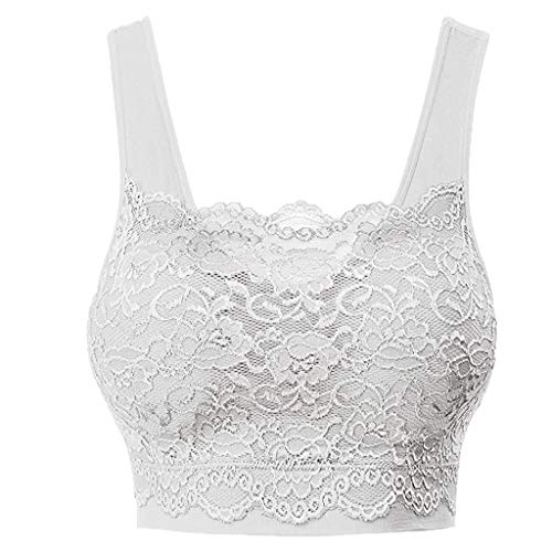 Sport BH Nahtlose Spitze BH ohne Bügel Bequemer Schlaf-BH Soft T-Shirt BH Fitness Crop Top Dünne Bralette Spitze Bustier Unterwäsche Bügelloser Yoga-BH Damen Gepolstert Bustier Unterhemd (White, XL) Sport BH Nahtlose Spitze BH ohne Bügel Bequemer Schlaf-BH Soft T-Shirt BH Fitness Crop Top Dünne Bralette Spitze Bustier Unterwäsche Bügelloser Yoga-BH Damen Gepolstert Bustier Unterhemd (White, XL) von Generic