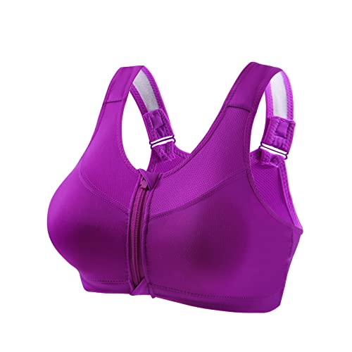 Sport BH Starker Halt Ringerrücken Große Ohne Bügel Bustier für Fitness Lauf Yoga Vorderverschluss Große Größe Mesh Ringerrücken für Lauf Joggen Reiten 3 LTG set/5tlg Set von Generic