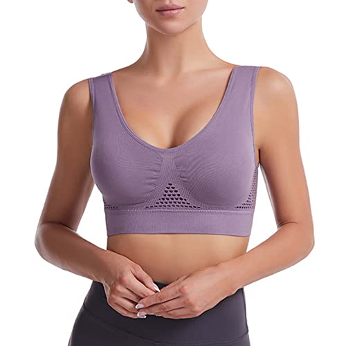 Sport BH für Damen Hohe Belastungen Racerback Sport-BH Starker Halt Große Größe Push Up BH Ohne Buegel Bustier Gepolstert Yoga BH Sports Bra Trainings Crop Tank Top für Fitness Training, Große Brust von Generic