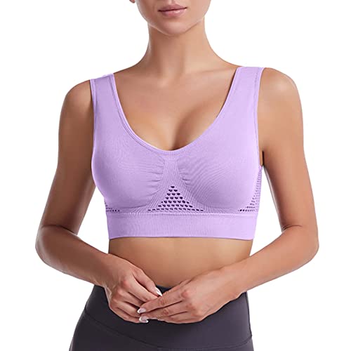 Sport BH für Damen Hohe Belastungen Racerback Sport-BH Starker Halt Große Größe Push Up BH Ohne Buegel Bustier Gepolstert Yoga BH Sports Bra Trainings Crop Tank Top für Fitness Training, Große Brust von Generic