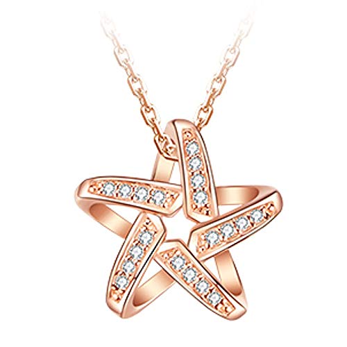 Sport Geschenk Halskette Kreative Smart Valentinstag Luxus Star Day Halskette Anhänger Lange Mode Halskette, rose gold, Einheitsgröße von Generic