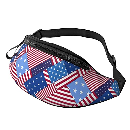 Sport Hüfttasche Patchwork-Amerikanische Flagge, Damen Brustbeutel Mode Hüfttaschen Multifunktionale Schultertaschen Für Running Herren Wandern von Generic