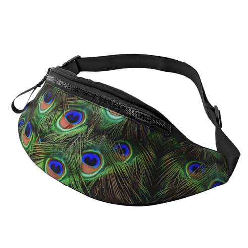 Sport Hüfttasche Pfau, Damen Bauchtasche Mode Sporttasche Mit Reißverschluss Damen Brustbeutel Für Wandern Hundetraining Laufen von Generic