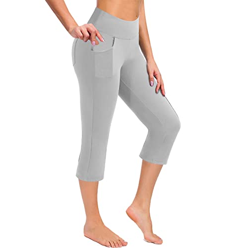 Sport Leggings Damen 3/4, Blickdicht Gym High Waist Push Up Capri Leggins, Kurze Booty Scrunch Butt Seamless Workout Yoga Hosen Fitnesshose von Generic