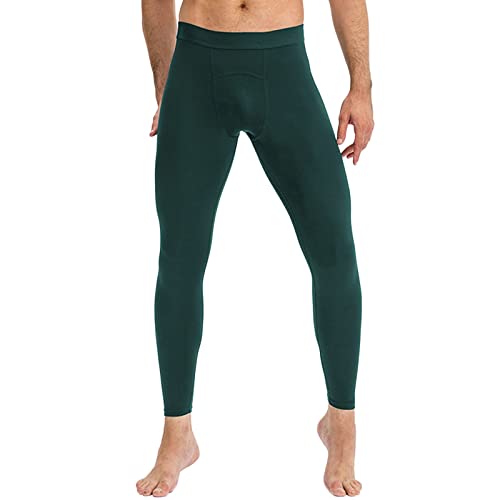 Sport Leggings Herren Laufhose Thermo Leggings Atmungsaktiv elastisch Tights Kompressionshose für Training Fitness Laufen Moto Ski Gym Radfahren Joggen Fußball Yoga (Grün, XL) von Generic