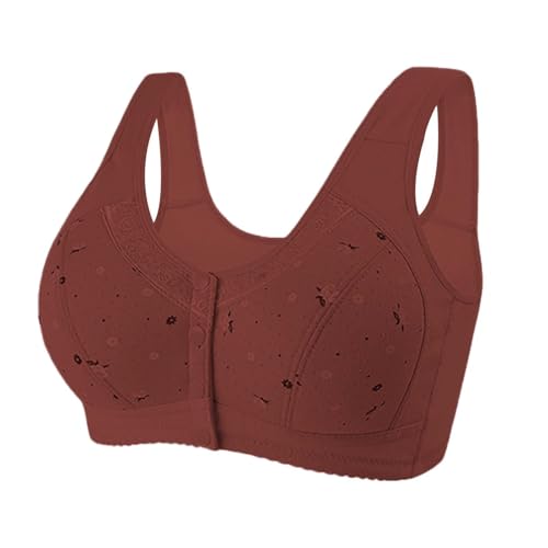 Sportbekleidung FüR Damen Damen Top GroßE GrößEn BHS mit starker Stützkraft für Frauen, verstellbare Träger, vollständige Abdeckung, Bequeme BHS ohne BüGel BH Ohne Polster Sport BH (Wine, 52) von Generic
