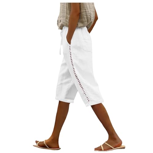 Sporthose Damen 3/4 Leinenhose Kurze Hose Leicht Luftig Sommerhose High Waist Baumwolle Leinen Hose Frauen Freizeithose mit Kordelzug Taschen Stoffhose Loose Bequem Yogahose Haremshosen Sporthose Damen 3/4 Leinenhose Kurze Hose Leicht Luftig Sommerhose High Waist Baumwolle Leinen Hose Frauen Freizeithose mit Kordelzug Taschen Stoffhose Loose Bequem Yogahose Haremshosen von Generic
