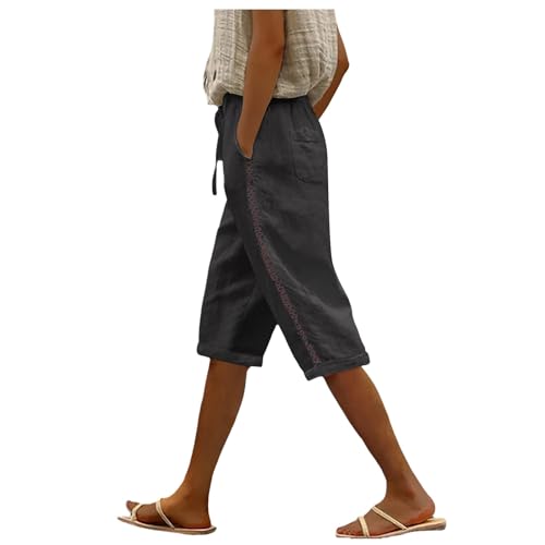 Sporthose Damen 3/4 Leinenhose Kurze Hose Leicht Luftig Sommerhose High Waist Baumwolle Leinen Hose Frauen Freizeithose mit Kordelzug Taschen Stoffhose Loose Bequem Yogahose Haremshosen Sporthose Damen 3/4 Leinenhose Kurze Hose Leicht Luftig Sommerhose High Waist Baumwolle Leinen Hose Frauen Freizeithose mit Kordelzug Taschen Stoffhose Loose Bequem Yogahose Haremshosen von Generic
