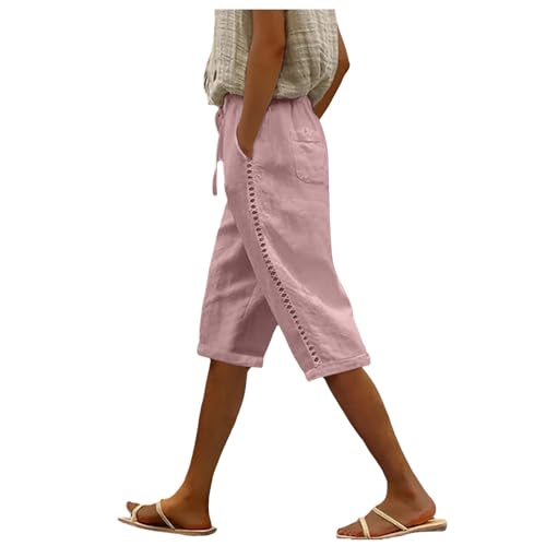 Sporthose Damen 3/4 Leinenhose Kurze Hose Leicht Luftig Sommerhose High Waist Baumwolle Leinen Hose Frauen Freizeithose mit Kordelzug Taschen Stoffhose Loose Bequem Yogahose Haremshosen Sporthose Damen 3/4 Leinenhose Kurze Hose Leicht Luftig Sommerhose High Waist Baumwolle Leinen Hose Frauen Freizeithose mit Kordelzug Taschen Stoffhose Loose Bequem Yogahose Haremshosen von Generic