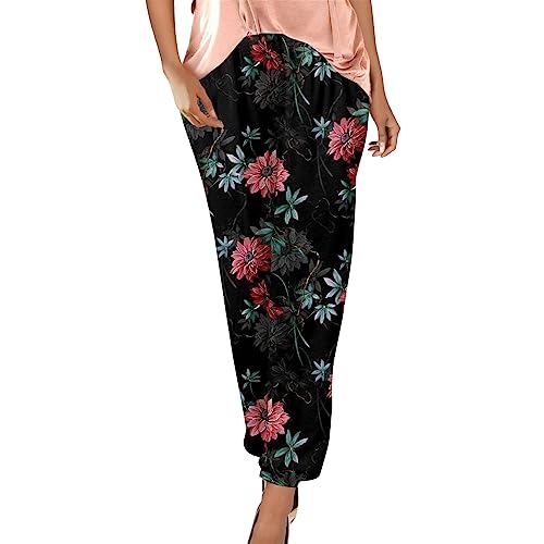 Sporthose Damen Lang Blumendruck Freizeithose Boho Strandhose Straight Bein Hosen Loose Haremshose Casual Bequeme Stoffhose Frauen Yogahose High Waist Sporthose Damen Lang Blumendruck Freizeithose Boho Strandhose Straight Bein Hosen Loose Haremshose Casual Bequeme Stoffhose Frauen Yogahose High Waist von Generic