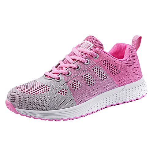 Sportlich Schuhe Damen Bequem Atmungsaktive, Trendy Damen Sneakers für Running, Outdoor Jogging Trekkingschuhe Belüftet Mesh Turnschuhe rutschfest Abriebfest für Gymnastik Tennis Einfache luftige von Generic