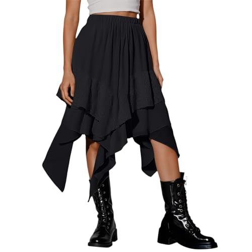 Sportrock Damen Kurz Leggings Petticoat Außergewöhnliche Knopfleiste Fransen Pailletten Knöpfen Punkten Schleife Gestreift Drunter Schnürung Plisseeröcke Hohe Schick Nieten 42 Rockchristmas von Generic
