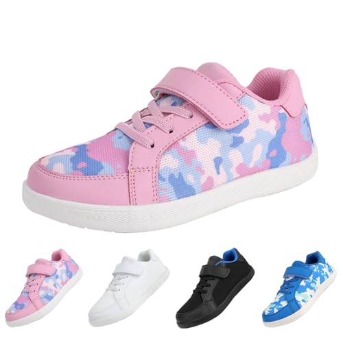 Sportschuhe Junge Mädchen Tarnmuster Sneaker Turnschuhe mit Klettverschluss Outdoor rutschfeste Sport Schuhe Kinder Schule Mesh Atmungsaktiv Hallenschuhe (Black, 28.5 Little Child) von Generic