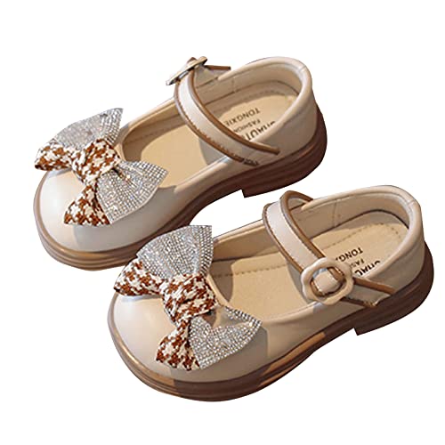 Sportschuhe Kinder Frühling und Sommer Mädchen Mode weichen Boden rutschfeste Schleife Prinzessin Schuhe Damenschuhe Größe 35 (White, 30 Little Child) von Generic