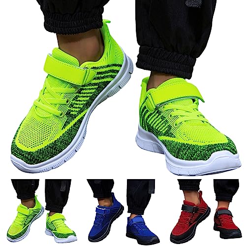 Sportschuhe Kinder Jungen Mädchen Modische Ganzjahres Turnschuhe - Hallenschuhe Leicht Mesh Straßenlaufschuhe Atmungsaktiv Laufschuhe Flach Dicker Boden rutschfest Klettverschluss Sneaker von Generic