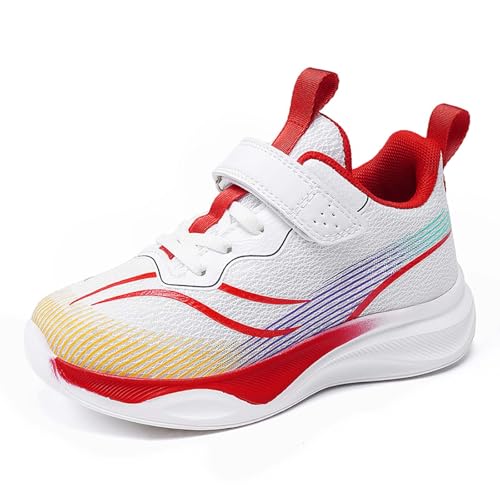 Sportschuhe Kinder Jungen Sneaker Turnschuhe Laufschuhe Niedlich Straßenlaufschuhe Bequem Atmungsaktiv Leicht Joggingschuhe Wanderschuhe Walking Schuhe Freizeitschuhe (Red, 36) von Generic