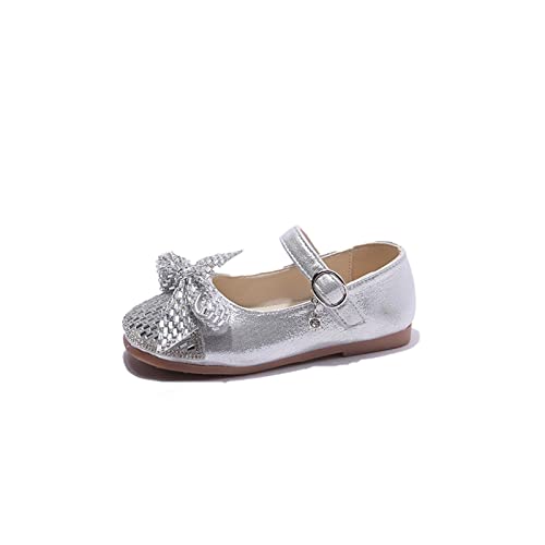 Sportschuhe Kinder Mädchen-Kleiderschuhe, Funkelnde Schuhe für Mädchen, Prinzessin Mary Jane, Schule, Kleid, Schuhe für Abschlussball und Abschlussfeier Sandalen Damen 38 (Silver, 28.5 Little Child) von Generic