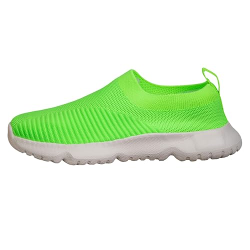 Sportschuhe für Damen, Sneaker, ohne Schnürsenkel, flach, rund, leicht, atmungsaktiv, Mesh, Wanderschuhe, lässig, bequeme Sneakers, Hellgrün, 40 EU Sportschuhe für Damen, Sneaker, ohne Schnürsenkel, flach, rund, leicht, atmungsaktiv, Mesh, Wanderschuhe, lässig, bequeme Sneakers, Hellgrün, 40 EU von Generic