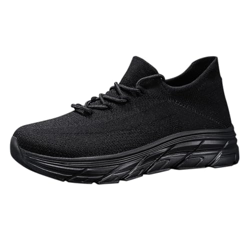 Sportschuhe für Herren und Damen, Laufschuhe, Wandern, Fitness, Laufen, große Größe, leicht, atmungsaktiv, rutschfeste Sohle, bequem, Schwarz, 46 EU von Generic