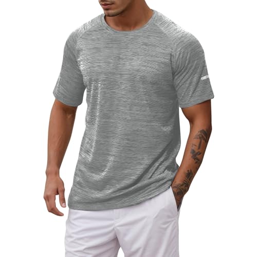 Sportshirt Herren,Laufshirt Kurzarm Funktionsshirt Atmungsaktiv Schnelltrocknend Trainingsshirt Gym Shirt Fitness Rundhals Kurzarm T Shirt von Generic
