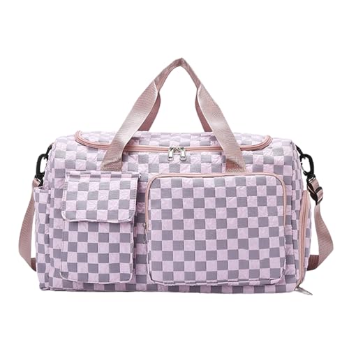 Sporttasche, Reisetasche mit großem Fassungsvermögen, Organizer für Sportgeräte, wasserdicht, kariert, mit Fach für Sportschuhe, für Fitnessstudio, Basketball, Fußball, Yoga, Schwimmen, Rosa, Consulte Sporttasche, Reisetasche mit großem Fassungsvermögen, Organizer für Sportgeräte, wasserdicht, kariert, mit Fach für Sportschuhe, für Fitnessstudio, Basketball, Fußball, Yoga, Schwimmen, Rosa, Consulte von Generic