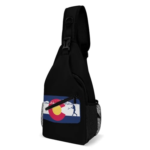 Sporttasche Baseball Mit Colorado-Flagge Multipurpose Schultertasche Stylisch Crossbody Bags Für Damen Herren Outdoorsport 19X39Cm von Generic