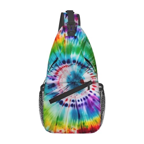 Sporttasche Batikdruck Anti-Diebstahl Schultertasche Tragbare Sling Rucksack Für Herren Outdoorsport Reisen 19X39Cm von Generic