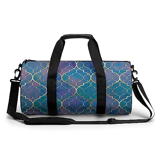 Sporttasche Blau Gemustert Sport-Sporttaschen Für Männer, Frauen, Yoga-Tasche, Wochenendtaschen 45x23x23cm von Generic