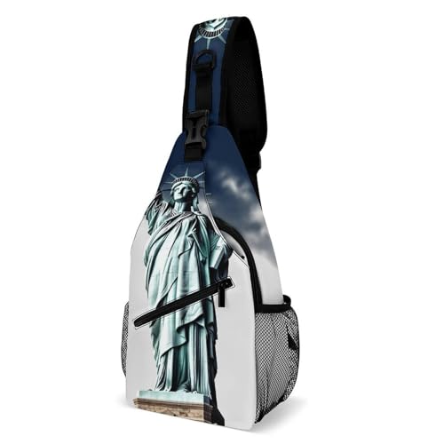 Sporttasche Freiheitsstatue Anti-Diebstahl Brusttasche Tragbare Rucksack Für Laufen Radfahren Herren 19X39Cm von Generic