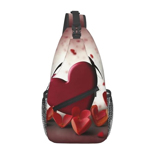 Sporttasche Herzen Mit Liebe Anti-Diebstahl Schultertasche Tragbare Crossbody Bags Für Herren Outdoorsport Sportlich 19X39Cm von Generic