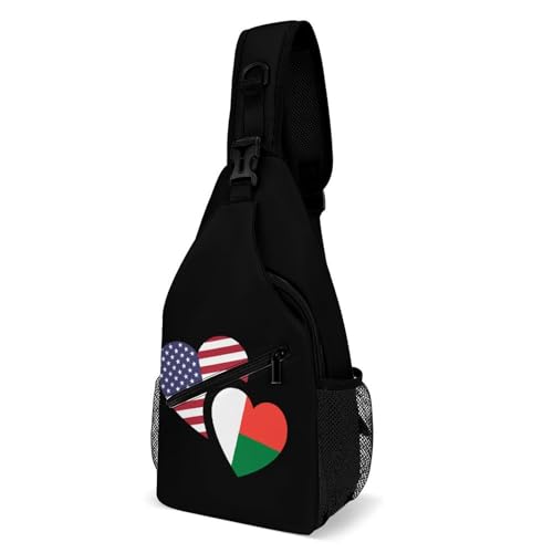Sporttasche Madagaskar Us-Flagge Verstellbarer Sling Rucksack Tragbare Schultertasche Für Reisen Sport Herren 19X39Cm von Generic