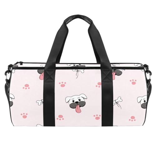 Sporttaschen für Herren,Reisetaschen für Damen,Trainingstasche,Hundekopfknochen rosa Muster von Generic