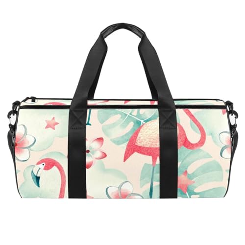 Sporttaschen für Herren,Reisetaschen für Damen,Trainingstasche,Tropische rosa Flamingoblume von Generic