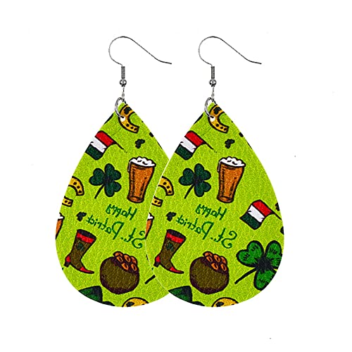 St. Patricks Day Ohrringe für Damen Irish Collection Ohrringe St. Patricks Party Accessoires Ohrhänger (H, One Size) von Generic