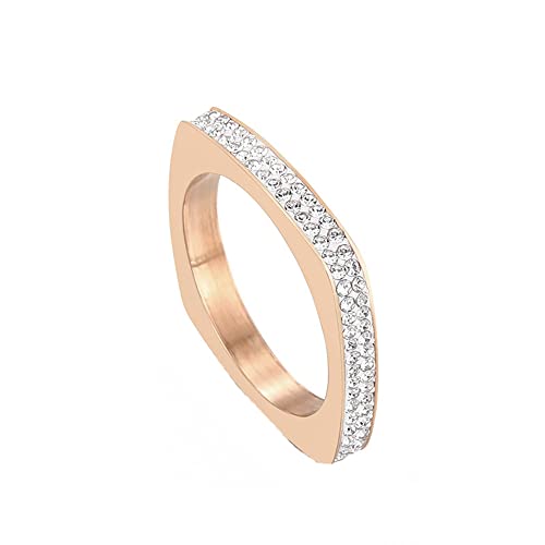 Stapelbarer Damenring mit Zirkonia f眉r Paare, personalisierter Edelstahl-Diamantring Stapelbarer Damenring mit Zirkonia f眉r Paare, personalisierter Edelstahl-Diamantring von Generic