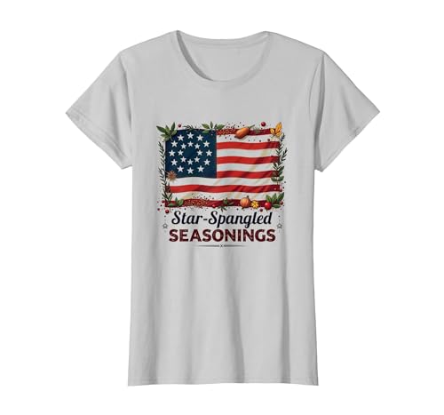 Star Spangled Gewürzmischungen T-Shirt, Damen, Silber, 3XL Star Spangled Gewürzmischungen T-Shirt, Damen, Silber, 3XL von Generic