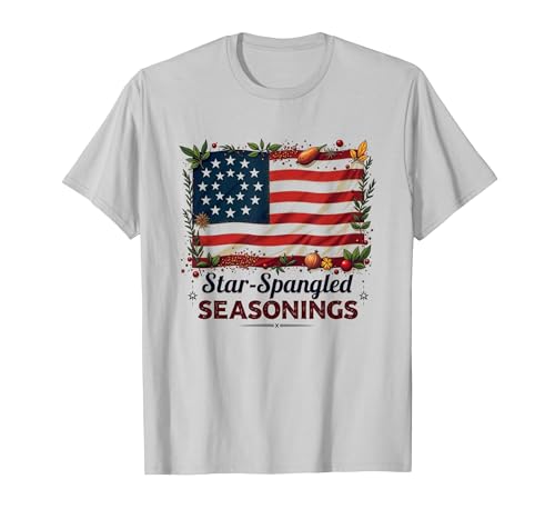 Star Spangled Gewürzmischungen T-Shirt, Herren, Silber, 3XL Star Spangled Gewürzmischungen T-Shirt, Herren, Silber, 3XL von Generic